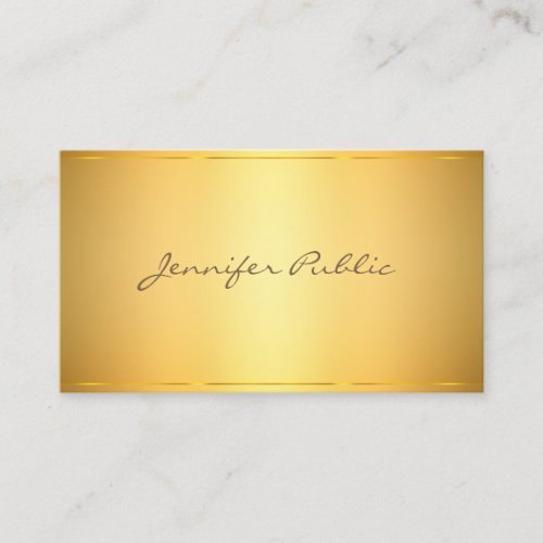 Modern Elegant Gold Design Script Classy Template Business Card