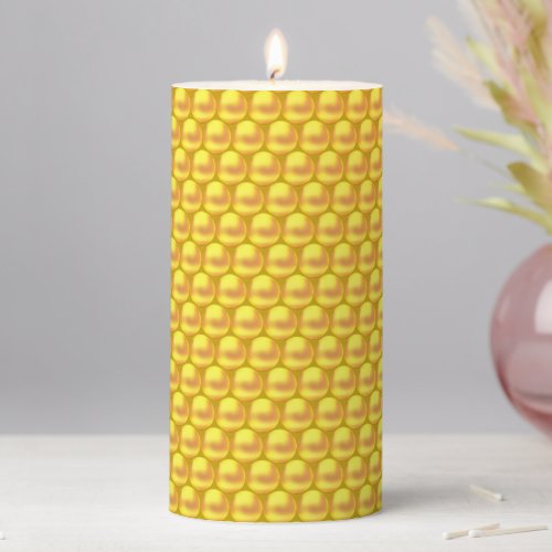Modern Elegant Gold Dots  Pillar Candle