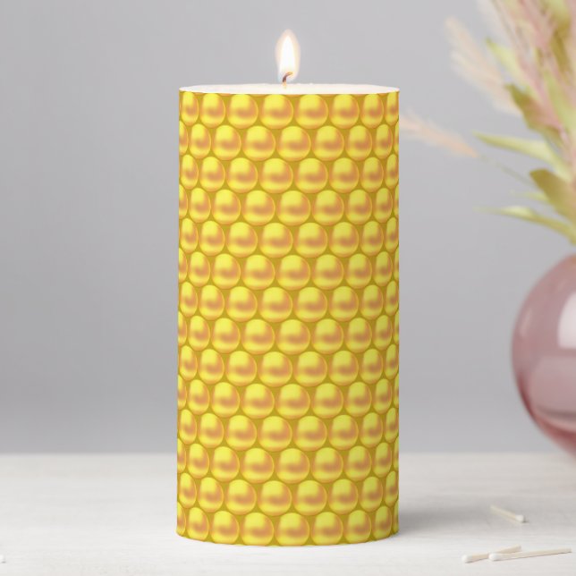 Modern Elegant Gold Dots  Pillar Candle (In Situ)
