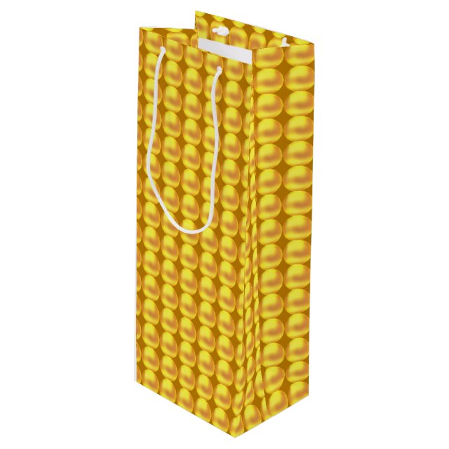 Modern Elegant Gold Dots Wine Gift Bag (Front Angled)