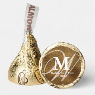 Modern Elegant Gold Double Monogram Thank You Hershey®'s Kisses®