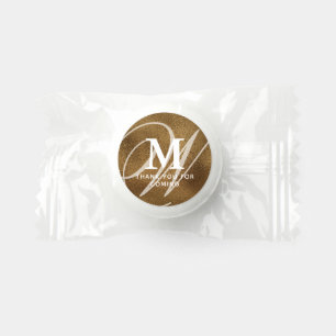 Modern Elegant Gold Double Monogram Thank You Life Saver® Mints