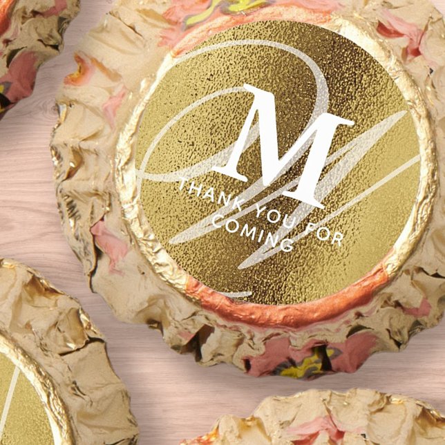 Modern Elegant Gold Double Monogram Thank You Reese's Peanut Butter Cups (Creator Uploaded)