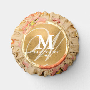Modern Elegant Gold Double Monogram Thank You Reese's Peanut Butter Cups