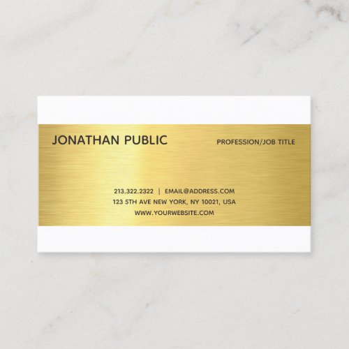 Modern Elegant Gold Effect Professional Plain Luxe Business Card