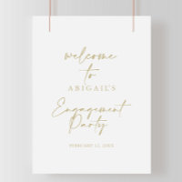 Modern Elegant Gold Engagement Party Welcome