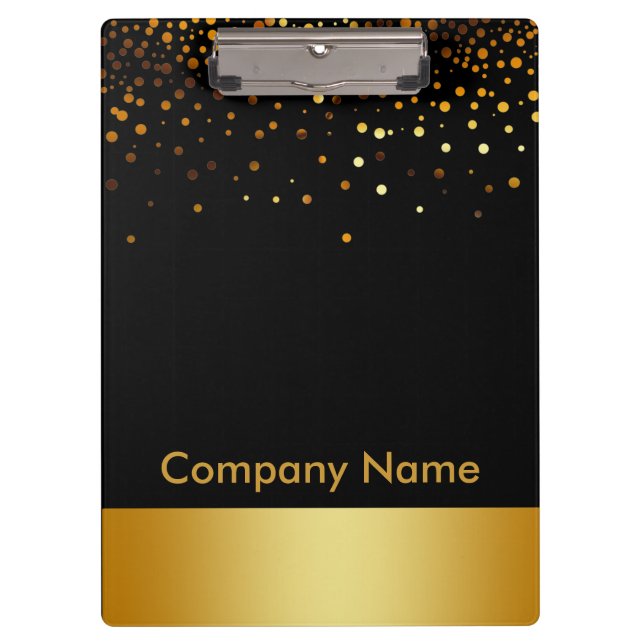 Modern Elegant Gold Faux Foil Company Logo Clipboard (Front)