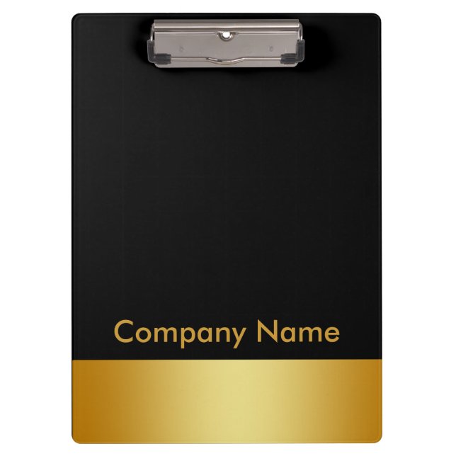 Modern Elegant Gold Faux Foil Company Logo Clipboard (Front)