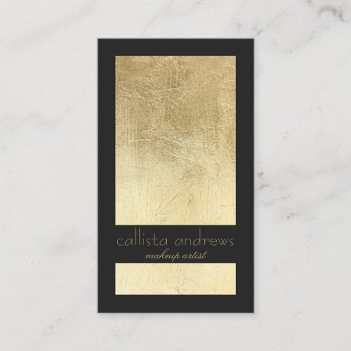 Modern Elegant Gold Foil Black Color Block Business Card