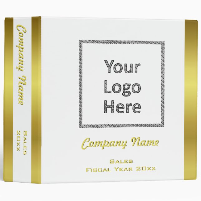 Modern Elegant Gold Foil Business Logo Custom Binder (Front/Spine)