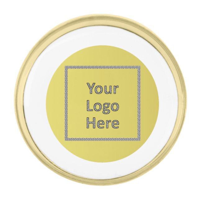 Modern Elegant Gold Foil Logo Gold Finish Lapel Pin (Front)