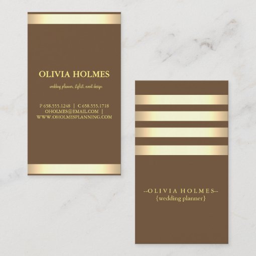 Modern Elegant Gold Foil Metal Professional Business Card | Zazzle