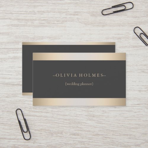 Modern Elegant Gold Foil Metal Professional Business Card