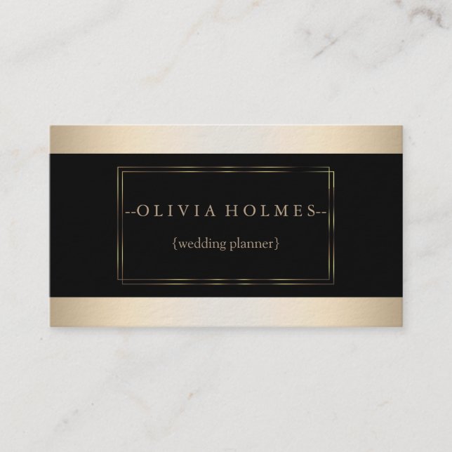 Modern Elegant Gold Foil Metal Professional Business Card (Front)
