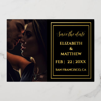 modern elegant Gold foil save the date card