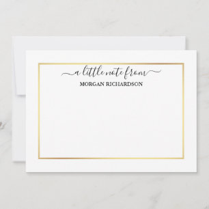 Modern Elegant Gold Frame - Choose Size - Note Card
