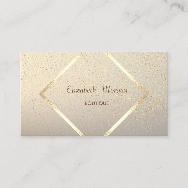 Modern Elegant  ,Gold Frame,Confetti Business Card (Front)