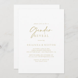 Modern Elegant Gold Gender Reveal Party Invitation