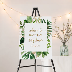 Modern Elegant Gold Geometric Tropical Baby Shower Foam Board