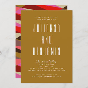 Modern Elegant Gold Geometric Wedding Invitation