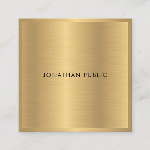 Modern Elegant Gold Glamour Luxury Template Trendy Square Business Card