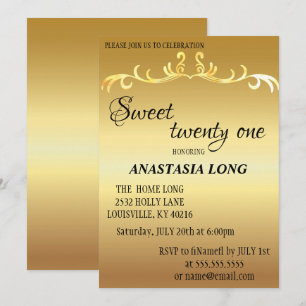 Modern, Elegant Gold Glitter Save The Date
