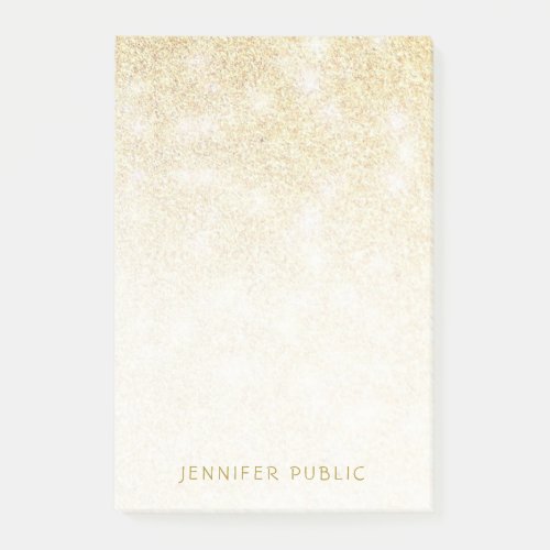 Modern Elegant Gold Glitter Template Minimalist Post_it Notes