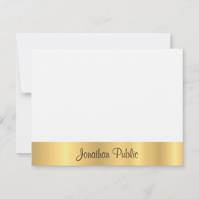 Modern Elegant Gold Hand Script Text Template Flat (Front)