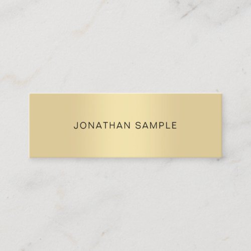 Modern Elegant Gold Look Cool Simple Template Mini Business Card