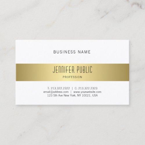 Modern Elegant Gold Look Design Simple Chic Plain Business Card