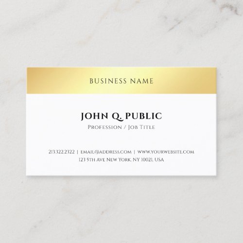 Modern Elegant Gold Look Minimalist Template Business Card