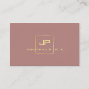 Modern Elegant Gold Look Monogram Professional Business Card