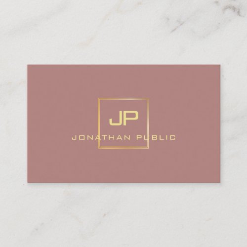 Modern Elegant Gold Look Monogram Professional Business Card