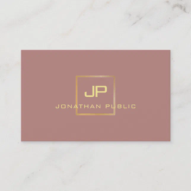 Modern Elegant Gold Look Monogram Professional Business Card | Zazzle