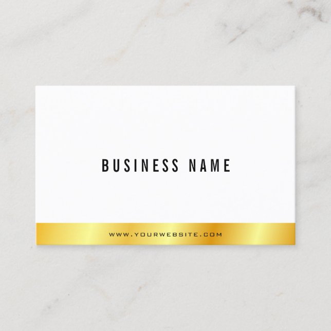 Modern Elegant Gold Look Personalized Simple Business Card (Front)