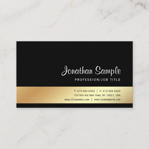 Modern Elegant Gold Look Professional Design Business Card