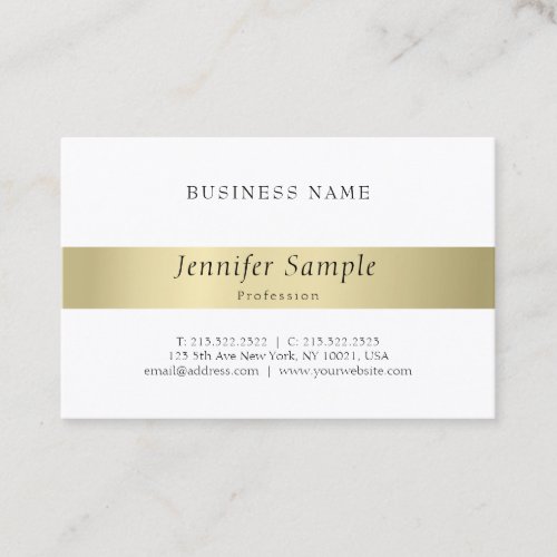 Modern Elegant Gold Look Professional Sleek Plain Business Card