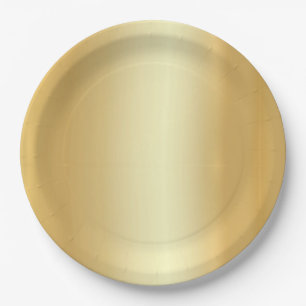 Modern Elegant Gold Look Simple Design Template Paper Plates