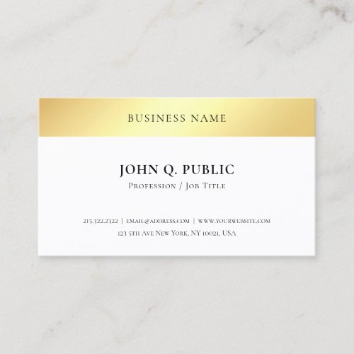 Modern Elegant Gold Look Simple Template Popular Business Card