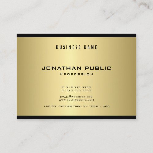 Modern Elegant Gold Look Trendy Glamorous Luxe Business Card
