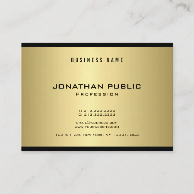 Modern Elegant Gold Look Trendy Glamorous Luxe Business Card | Zazzle