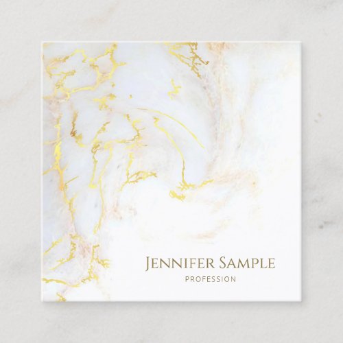 Modern Elegant Gold Marble Luxury Template Golden Square Business Card