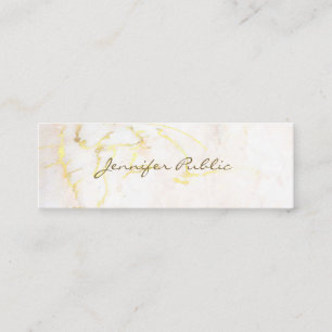 Modern Elegant Gold Marble Professional Plain Mini Business Card