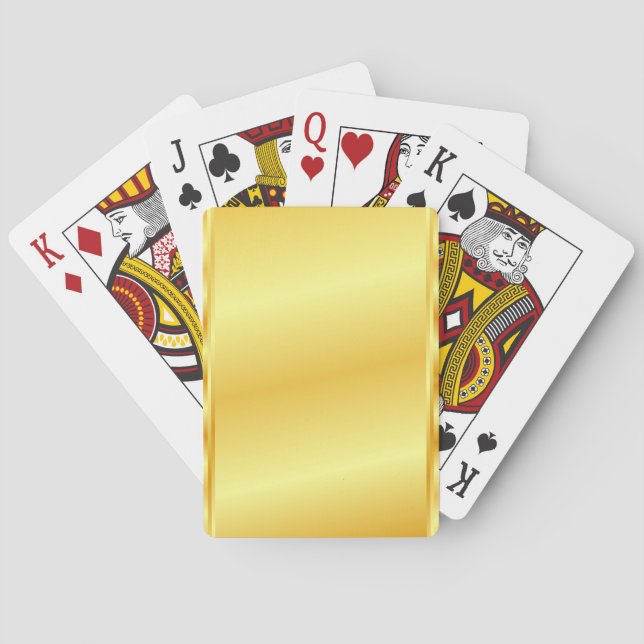 Modern Elegant Gold Metallic Look Trendy Template Poker Cards (Back)