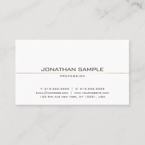 Modern Elegant Gold Minimalistic Design Trendy Business Card