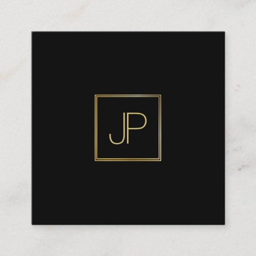 Modern Elegant Gold Monogram Luxurious Template Square Business Card