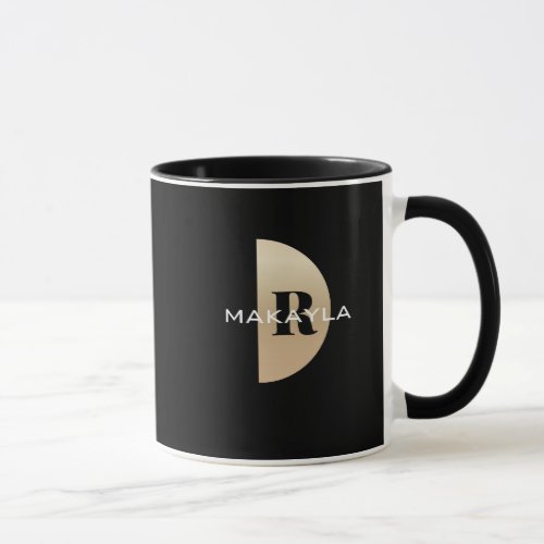 Modern Elegant Gold Monogram Mug