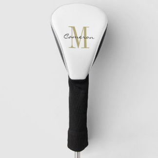 Modern Elegant Gold Monogram Personalized Gift Golf Head Cover