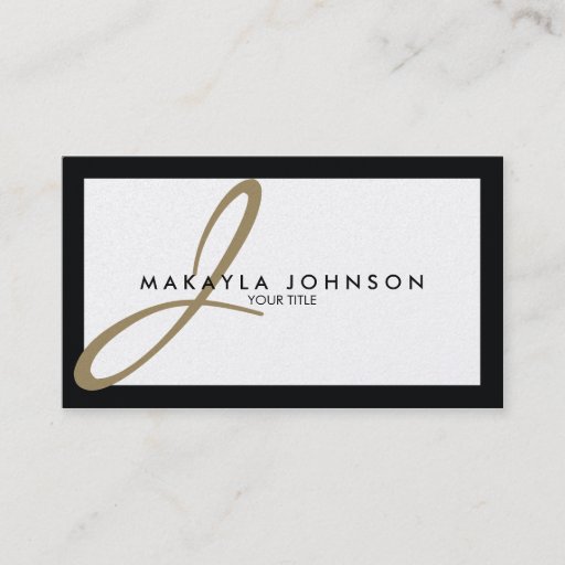 Customizable Modern &amp; Elegant Gold Monogram Professional Business Card Templates