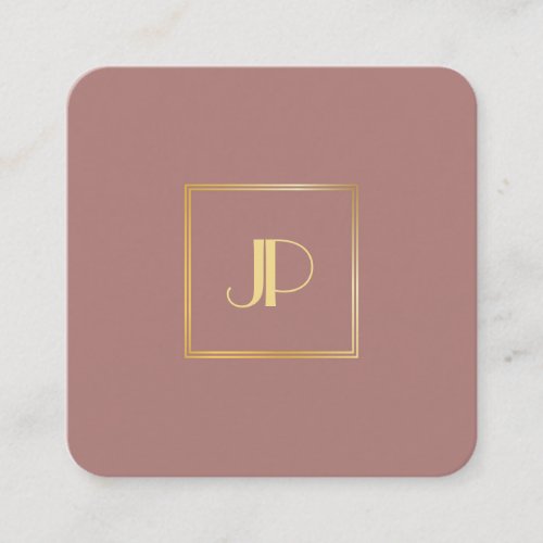 Modern Elegant Gold Monogram Template Luxury Square Business Card